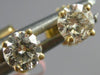 ESTATE .33CT DIAMOND 14KT YELLOW GOLD 3D ROUND CLASSIC FOUR PRONG STUD EARRINGS