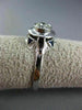 ANTIQUE .45CT DIAMOND SAPPHIRE 14K WHITE GOLD 3D FILIGREE ENGAGEMENT RING #25574