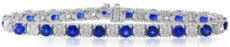 17.11CT DIAMOND & AAA SAPPHIRE 18KT WHITE GOLD ROUND 4 PRONG TENNIS BRACELET