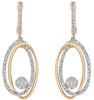 .68CT DIAMOND 14KT ROSE GOLD 3D FLOWER OVAL LOVE KNOT LEVERBACK HANGING EARRINGS