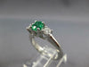 .77CT DIAMOND & AAA EMERALD 14KT WHITE GOLD ROUND 3 STONE ENGAGEMENT RING #27235