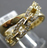LARGE .69CT DIAMOND 14KT YELLOW GOLD 3D OVAL LINK CRISS CROSS INFINITY LOVE RING