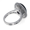 ESTATE LARGE 1.26CT DIAMOND & AAA ONYX 18K WHITE GOLD OVAL & ROUND HALO FUN RING