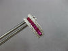1.09CT DIAMOND & AAA RUBY 14KT WHITE GOLD THREE ROW HUGGIE HOOP HANGING EARRINGS