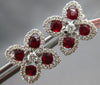 2.38CT DIAMOND & AAA RUBY 14KT WHITE GOLD OVAL & ROUND MULTI LEAF STUD EARRINGS