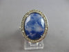 4.14CT DIAMOND & AAA SLICED SAPPHIRE 14KT WHITE GOLD OVAL & ROUND FILIGREE RING