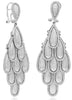 LARGE 2.80CT DIAMOND 14KT WHITE GOLD 3D MULTI TEAR DROP HANGING EARRINGS