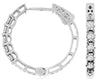 ESTATE .25CT DIAMOND 14KT WHITE GOLD 3D ROUND 5 STONE HUGGIE HANGING EARRINGS