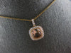 1.58CT DIAMOND & AAA MORGANITE 14KT ROSE GOLD HALO FILIGREE FUN FLOATING PENDANT