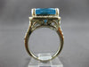 LARGE 10.80CT DIAMOND & AAA BLUE TOPAZ 14KT WHITE GOLD CUSHION & ROUND HALO RING