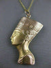 ESTATE LARGE FILIGREE 14KT YELLOW ROSE GOLD CLEOPATRA PENDANT CHAIN EGYPT #25099