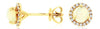 ESTATE .58CT DIAMOND & AAA OPAL 14K YELLOW GOLD CLASSIC ROUND HALO STUD EARRINGS