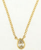 .10CT DIAMOND 14KT YELLOW GOLD PEAR SHAPE CLASSIC SOLITAIRE BEZEL LOVE NECKLACE