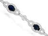 5.58CT DIAMOND & AAA SAPPHIRE 14KT WHITE GOLD OVAL & ROUND HALO TENNIS BRACELET