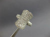 ESTATE LARGE 1.52CT DIAMOND 14KT WHITE GOLD 3D CLASSIC PAVE BARREL FUN RING