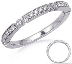 ESTATE .17CT DIAMOND 14KT WHITE GOLD ROUND PAVE BEZEL FILIGREE MILGRAIN FUN RING