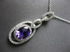 1.37CT DIAMOND & AAA AMETHYST 14K WHITE GOLD OVAL & ROUND DOUBLE HALO NECKLACE