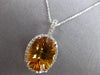 5.77CT DIAMOND & CITRINE 14KT WHITE GOLD OVAL & ROUND FILIGREE FLOATING PENDANT