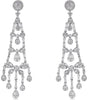3.54CT DIAMOND 18KT WHITE GOLD ROUND & BAGUETTE BUTTERFLY LOVE HANGING EARRINGS