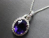 2.64CT DIAMOND & AAA AMETHYST 14KT WHITE GOLD OVAL & ROUND HALO FLOATING PENDANT