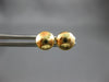 ESTATE 14KT YELLOW GOLD CLASSIC 3D ROUND FLAT FUN STUD EARRINGS #27589