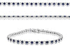 4.25CT DIAMOND & AAA SAPPHIRE 14KT WHITE GOLD 3D ROUND ETERNITY TENNIS BRACELET