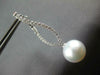 LARGE .70CT DIAMOND AAA SOUTH SEA PEARL 18K WHITE GOLD INFINITY HANGING EARRINGS