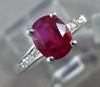 1.28CT DIAMOND & AAA RUBY 14KT WHITE GOLD 3D CLASSIC OVAL ENGAGEMENT RING #1998