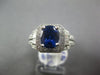 ESTATE LARGE 2.63CT DIAMOND & AAA SAPPHIRE 18KT WHITE GOLD OVAL ENGAGEMENT RING