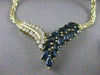 ANTIQUE 3.30CTW DIAMOND SAPPHIRE 14KT YELLOW GOLD V SHAPE NECKLACE 19.50" #6083