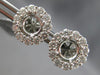 LARGE 1.08CT DIAMOND 18KT WHITE GOLD ROUND FLOWER HALO SEMI MOUNT STUD EARRINGS