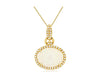 3.14CT DIAMOND & AAA OPAL 14KT YELLOW GOLD 3D OVAL & ROUND HALO FLOATING PENDANT