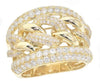 ESTATE WIDE 1.99CT DIAMOND 14KT YELLOW GOLD CLASSIC MULTI ROW LOVE KNOT FUN RING