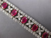 ESTATE LARGE & LONG 24.30CT DIAMOND & AAA RUBY PLATINUM OVAL XO TENNIS BRACELET