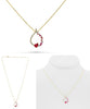 .82CT DIAMOND & AAA RUBY 14KT YELLOW GOLD 3D ROUND & PEAR SHAPE FLOATING PENDANT