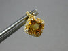 2.25CT DIAMOND & AAA CITRINE 14KT YELLOW GOLD CUSHION & ROUND HANGING EARRINGS