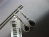 1.76CT DIAMOND & AAA SAPPHIRE 14K WHITE GOLD PEAR SHAPE HUGGIE HANGING EARRINGS