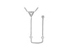 .35CT DIAMOND 14KT WHITE GOLD 3D TRIANGULAR 3D BY THE YARD LARIAT LOVE NECKLACE