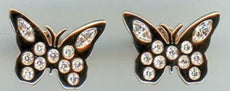 .45CT DIAMOND 14K ROSE GOLD ROUND & MARQUISE ETOILE BUTTERFLY LOVE STUD EARRINGS