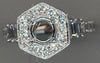 ESTATE 1.24CT DIAMOND 14K WHITE GOLD ROUND & BAGUETTE SEMI MOUNT ENGAGEMENT RING