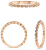 ESTATE .04CT DIAMOND 14K ROSE GOLD 3D ROUND CLASSIC FILIGREE MULTI LEAF FUN RING
