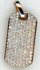 ESTATE 1.51CT DIAMOND 14KT ROSE GOLD 3D PAVE UNISEX DOG TAG FLOATING PENDANT