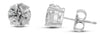 ESTATE 3.0CT DIAMOND 14KT WHITE GOLD 3D ROUND SOLITAIRE 4 PRONG STUD EARRINGS