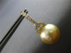 .44CT DIAMOND & AAA GOLDEN SOUTH SEA PEARL 18KT YELLOW GOLD 3D HANGING EARRINGS