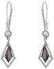 2.74CT DIAMOND & AAA SMOKY TOPAZ 14KT WHITE GOLD TEAR DROP FUN HANGING EARRINGS
