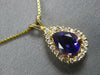 1.52CT DIAMOND & AAA AMETHYST 14KT YELLOW GOLD PEAR SHAPE & ROUND HALO PENDANT