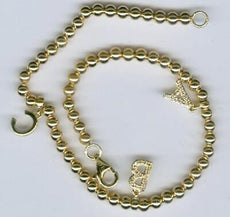 ESTATE .13CT DIAMOND 14KT YELLOW GOLD 3D CLASSIC ABC BY THE YARD FUN BRACELET