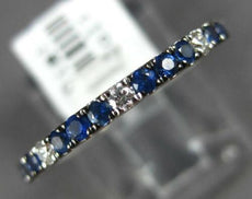 .41CT DIAMOND & AAA SAPPHIRE 14KT WHITE GOLD 2MM SEMI ETERNITY ANNIVERSARY RING