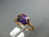 ESTATE 1.85CT DIAMOND & AAA AMETHYST 14K ROSE GOLD CUSHION DOUBLE HEART FUN RING