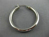 ESTATE LARGE 14KT WHITE GOLD 3D CLASSIC SHINY HANGING HOOP EARRINGS 3mm #25677